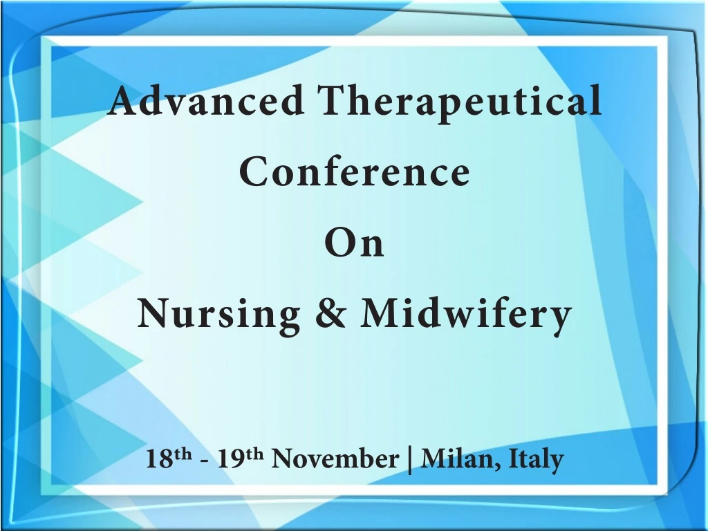 advanced therapeutical conference on nursing