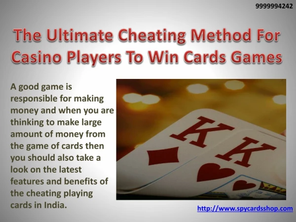 The Ultimate Cheating Method For Casino Players To Win Cards Games