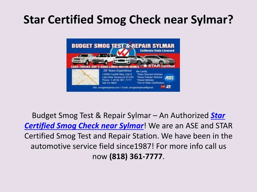 star certified smog check near sylmar