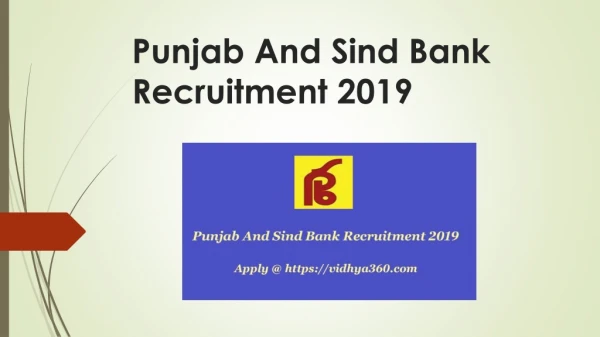 Punjab And Sind Bank Recruitment 2019, psbindia 168 AFO, CA Jobs