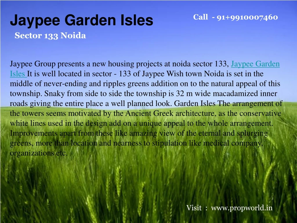 jaypee garden isles sector 133 noida jaypee group
