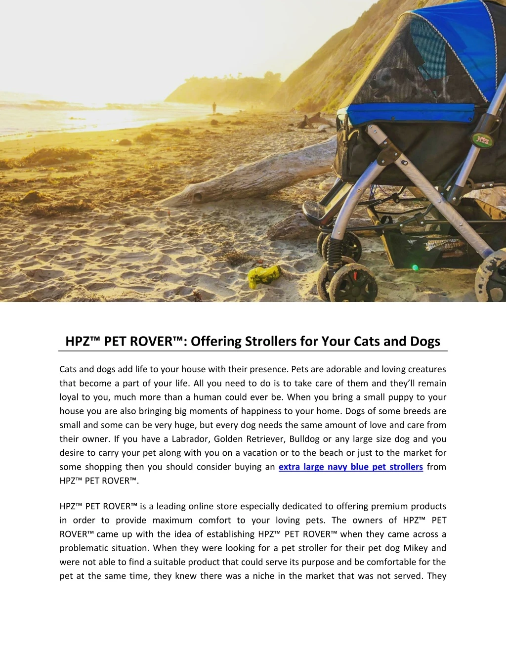hpz pet rover offering strollers for your cats