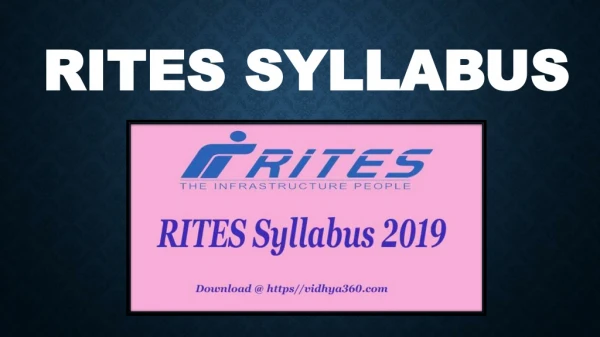 RITES Syllabus 2019 Pdf | Get RITES Limited Site Inspector Exam Guide