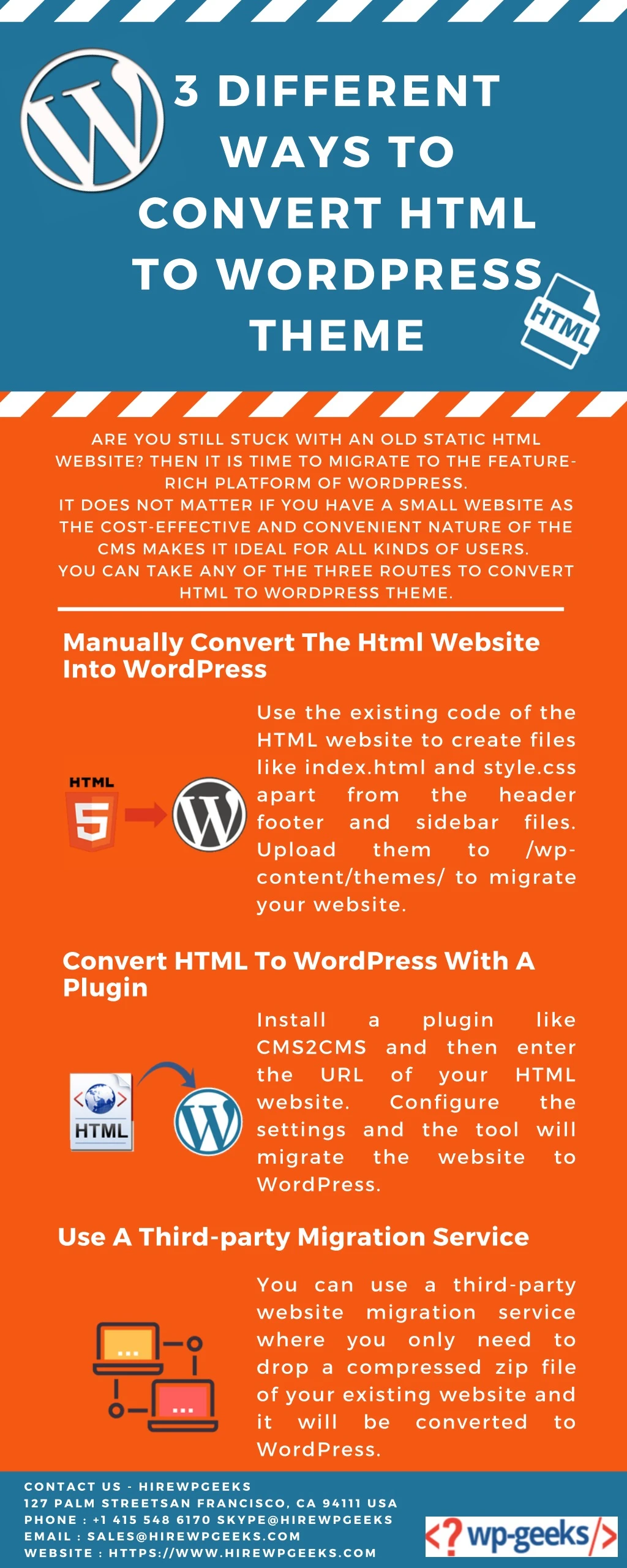 3 different ways to convert html to wordpress