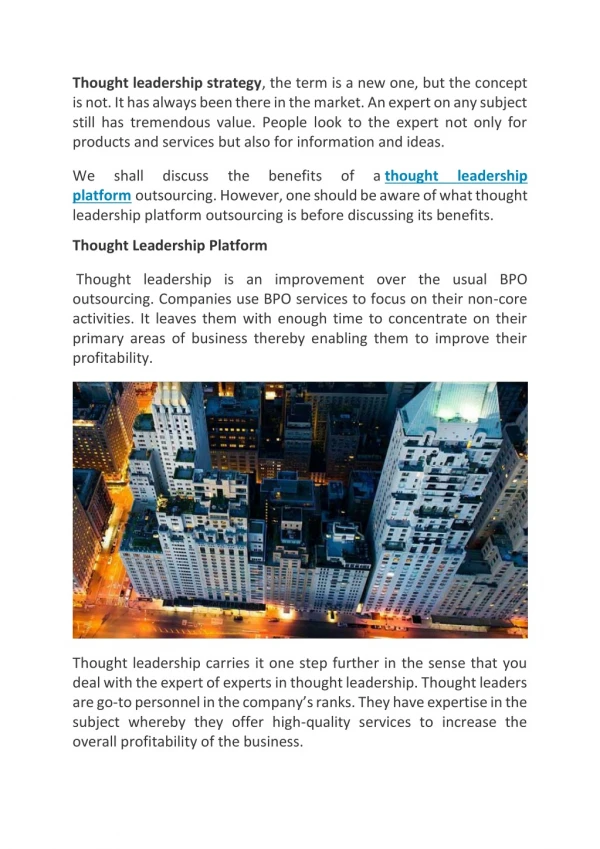 Thought Leadership Platform