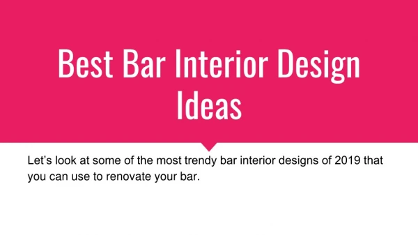 Bar Interior Designer in Noida