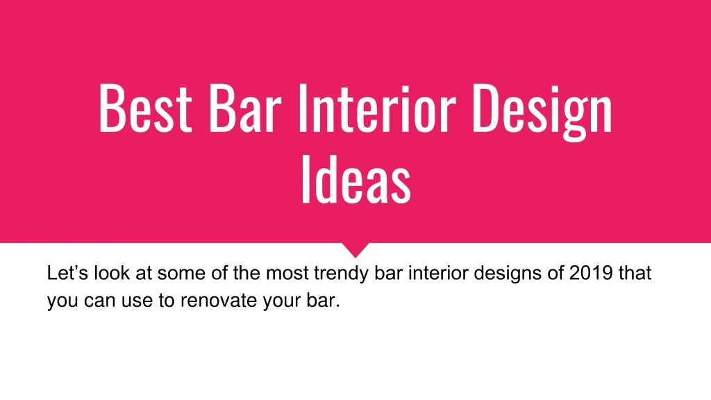 best bar interior design ideas