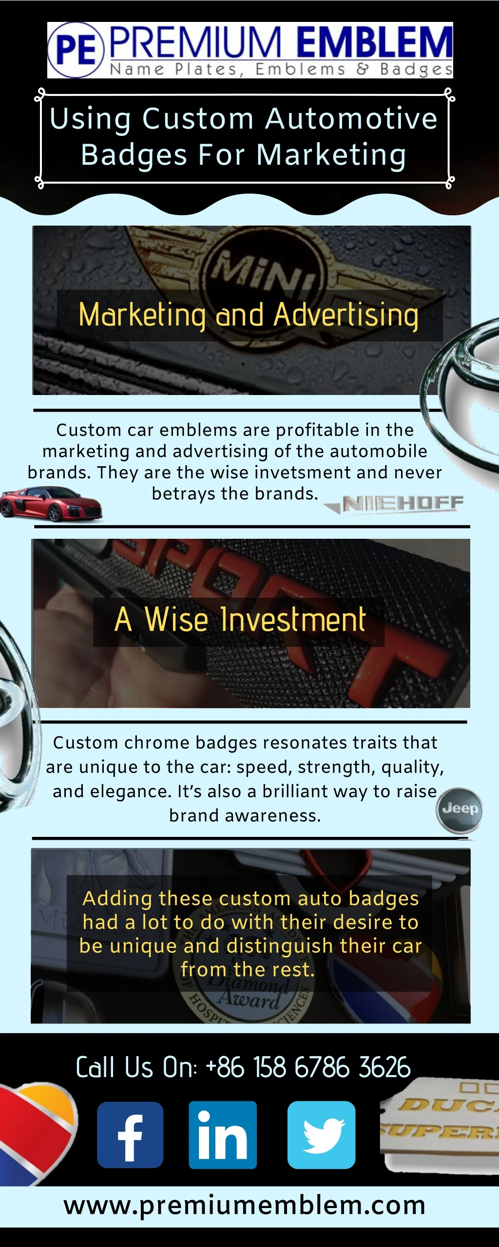using custom automotive badges for marketing