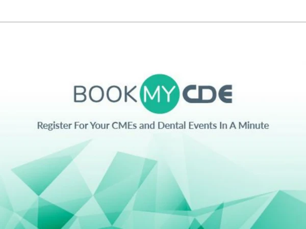 Continuing Dental Education- BookMyCDE