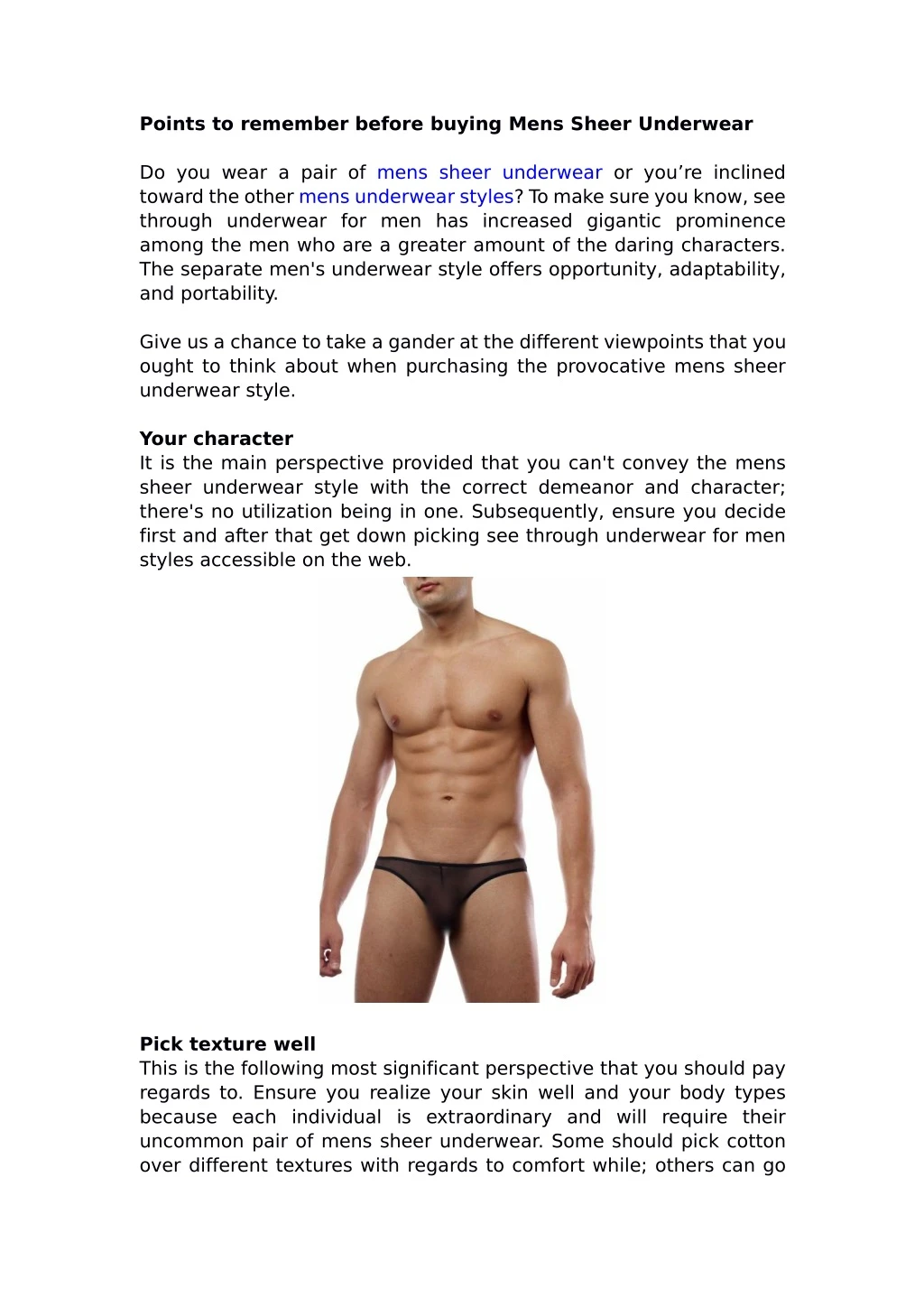 points to remember before buying mens sheer
