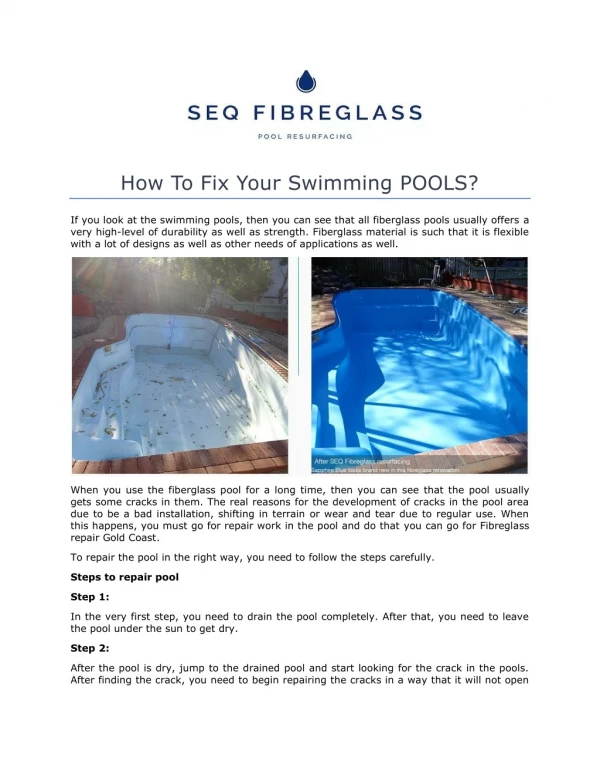 How To Fix Your Swimming POOLS