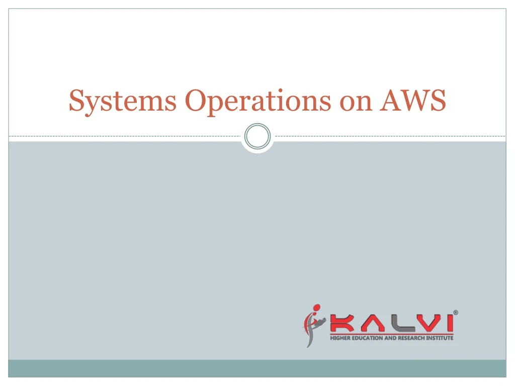 systems operations on aws