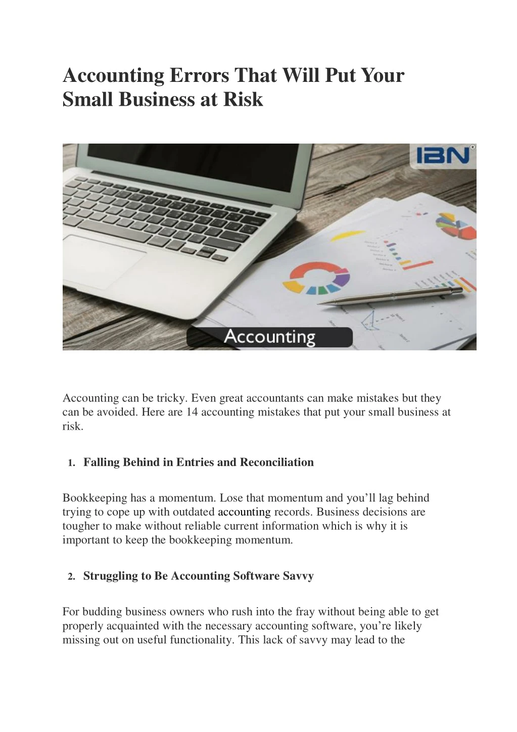 accounting errors that will put your small