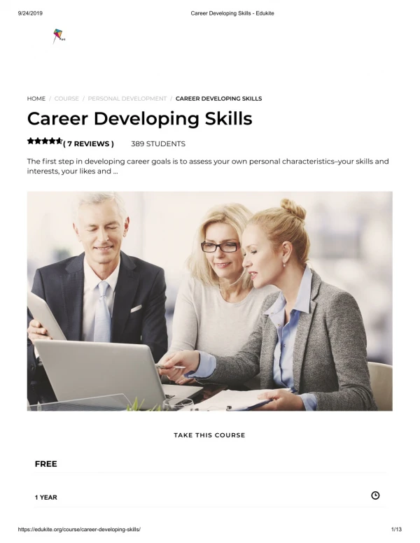 Career Developing Skills - Edukite