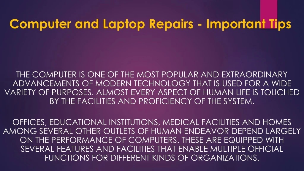 computer and laptop repairs important tips