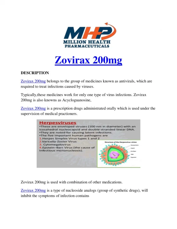 zovirax 200mg tablet (acyclovir) uses , side effects and price | MHP
