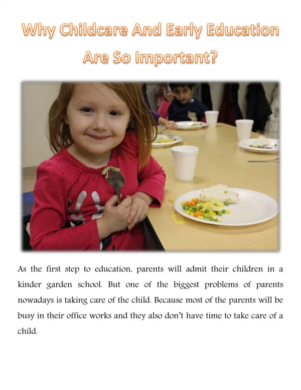 Why Childcare And Early Education Are So Important?