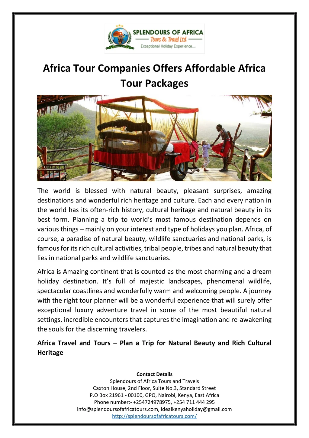 africa tour companies offers affordable africa