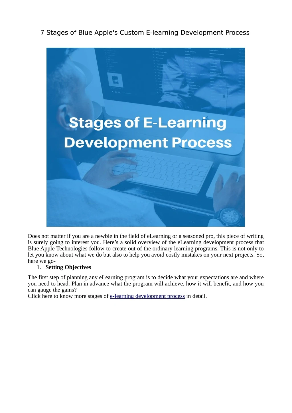 7 stages of blue apple s custom e learning