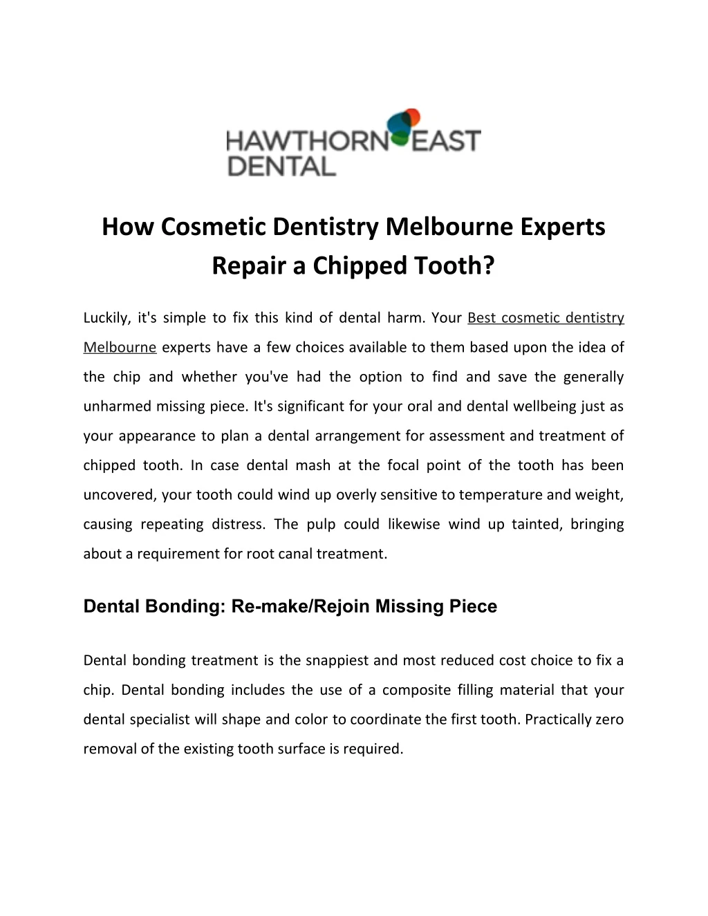 how cosmetic dentistry melbourne experts repair
