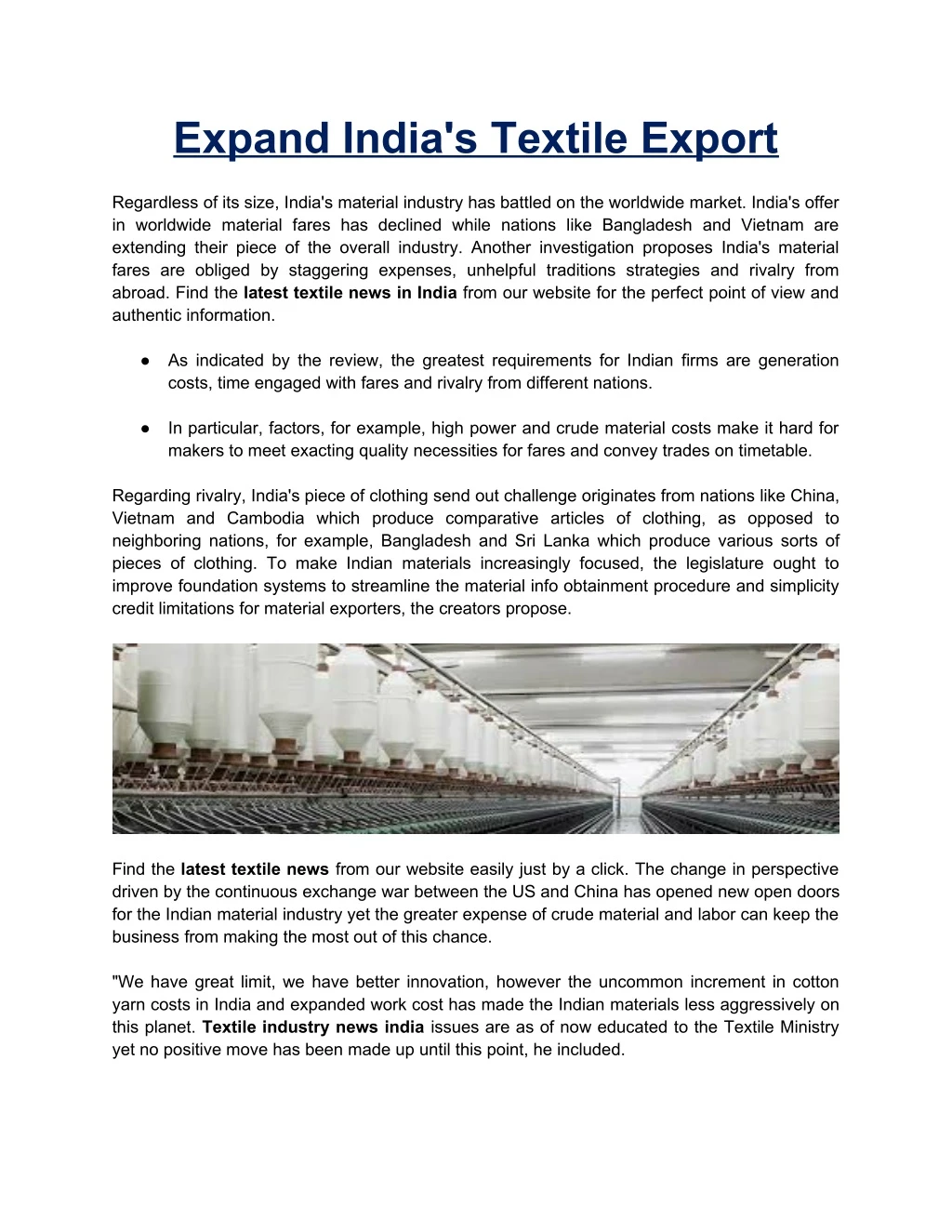 expand india s textile export