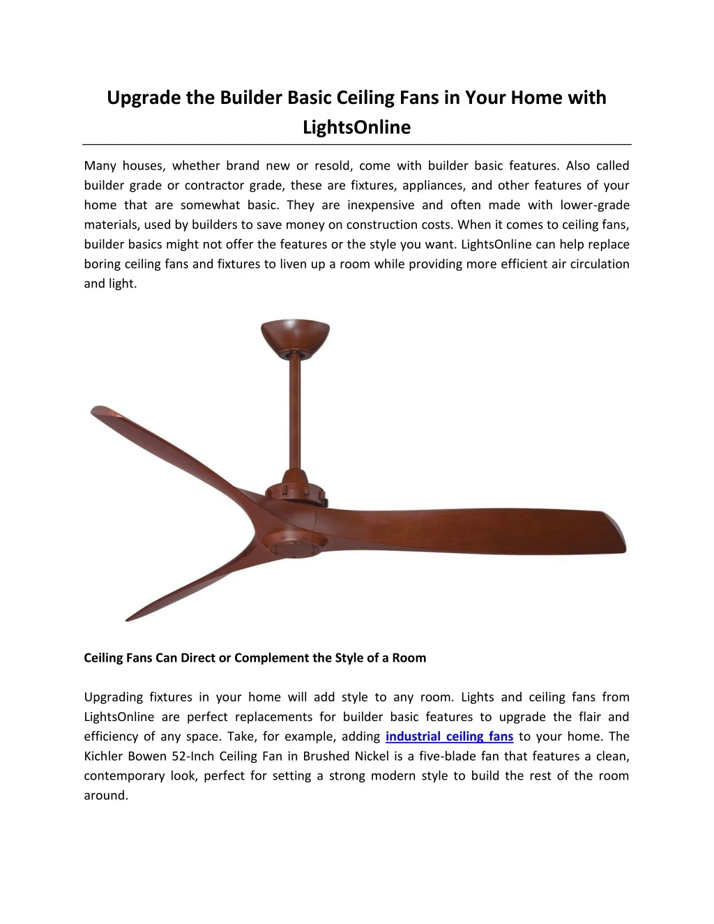 upgrade the builder basic ceiling fans in your