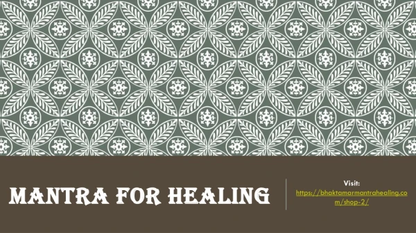 Mantra for healing