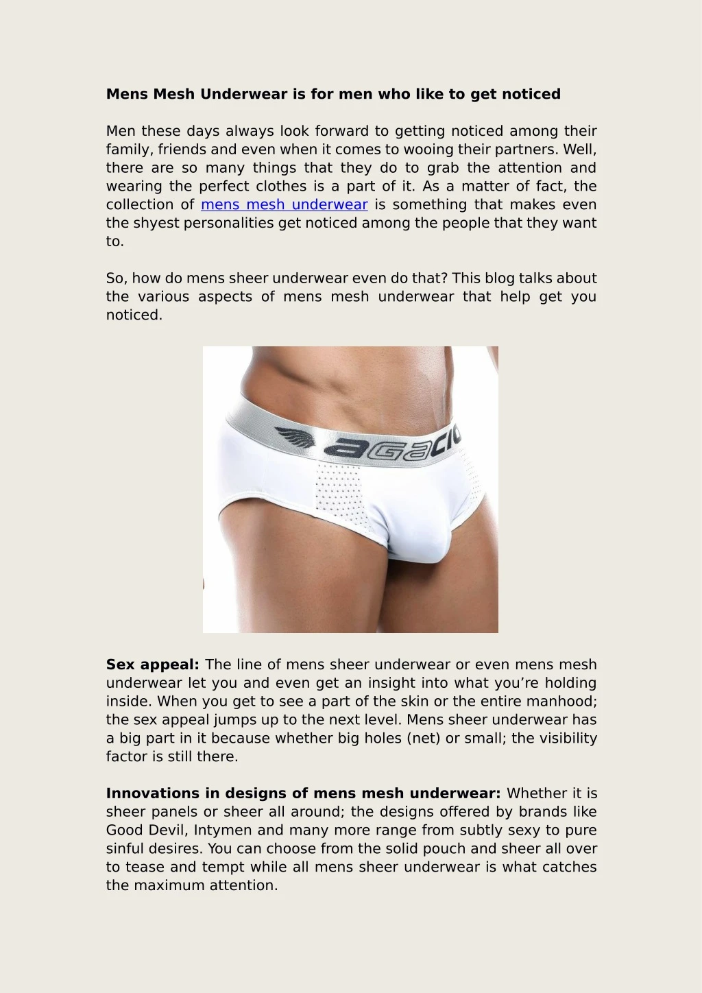 mens mesh underwear is for men who like