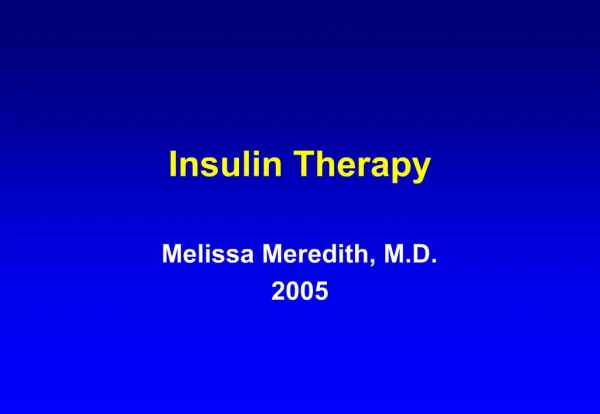 Insulin Therapy