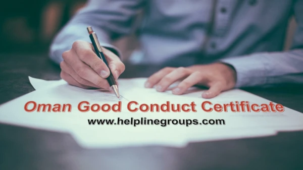 Good Conduct Certificate Oman