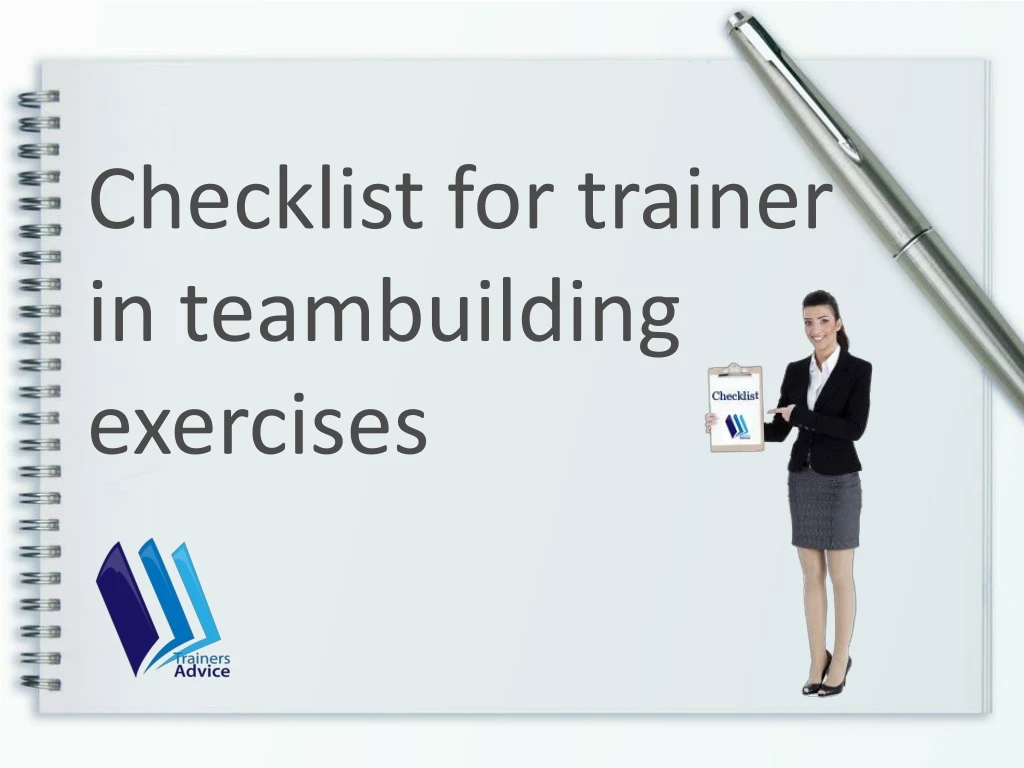 checklist for trainer in teambuilding exercises