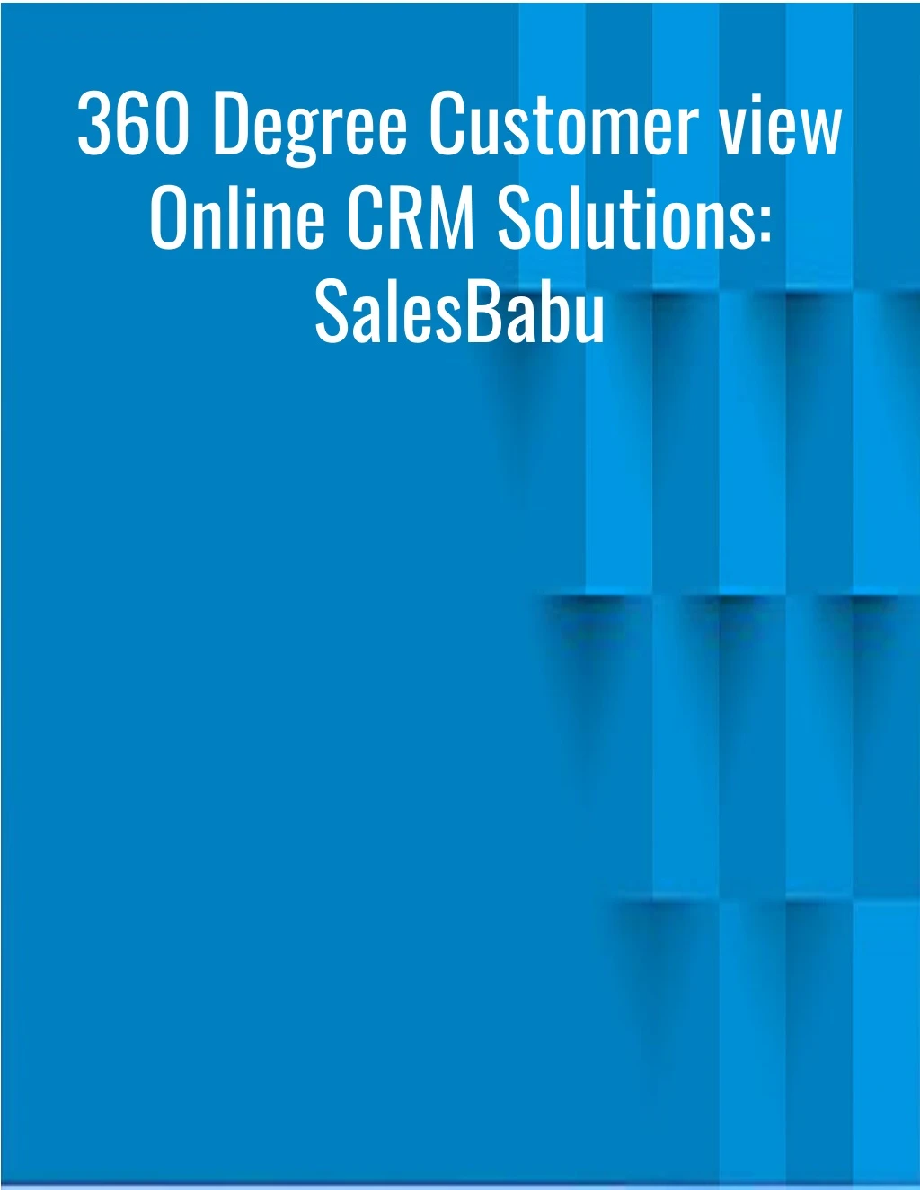 360 degree customer view online crm solutions