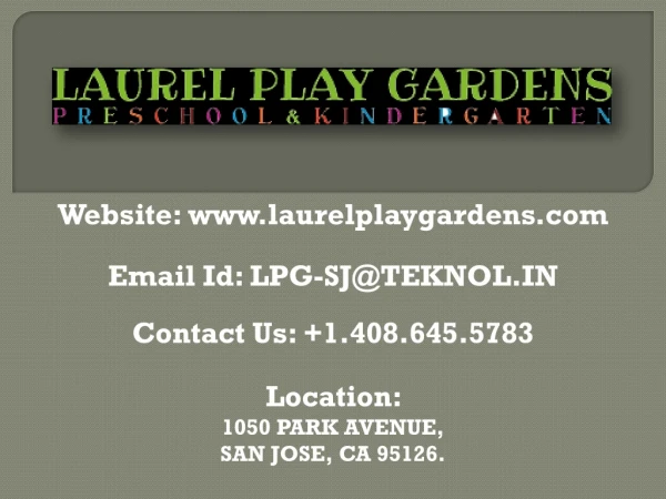 Play Based Preschool Near Me in San Jose