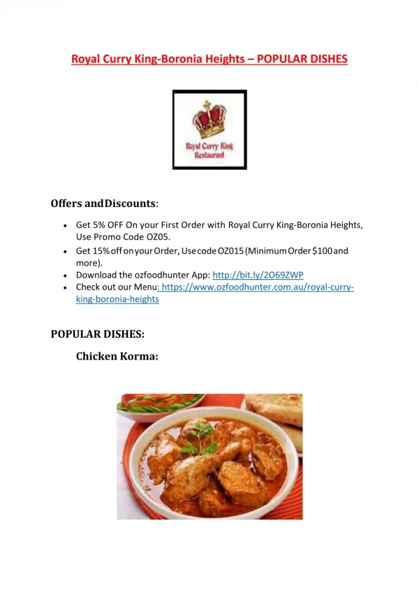 15% Off - Royal Curry King-Boronia Heights-Boronia Heights - Order Food Online