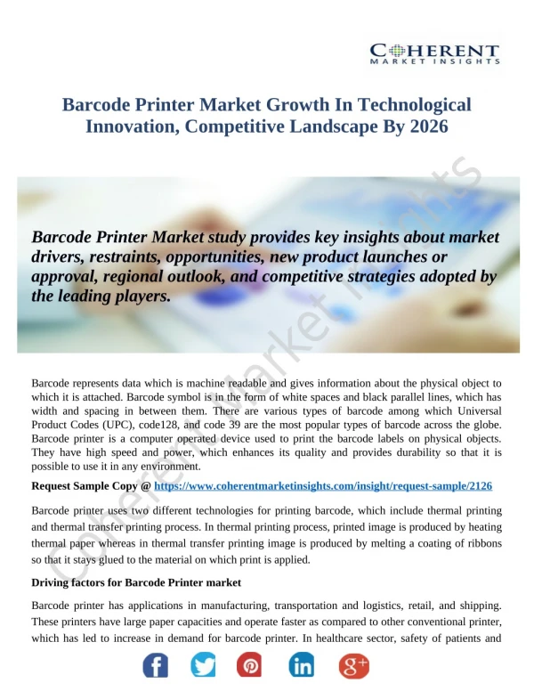 Barcode Printer Market Breakdown And Data Triangulation Forecast To 2026