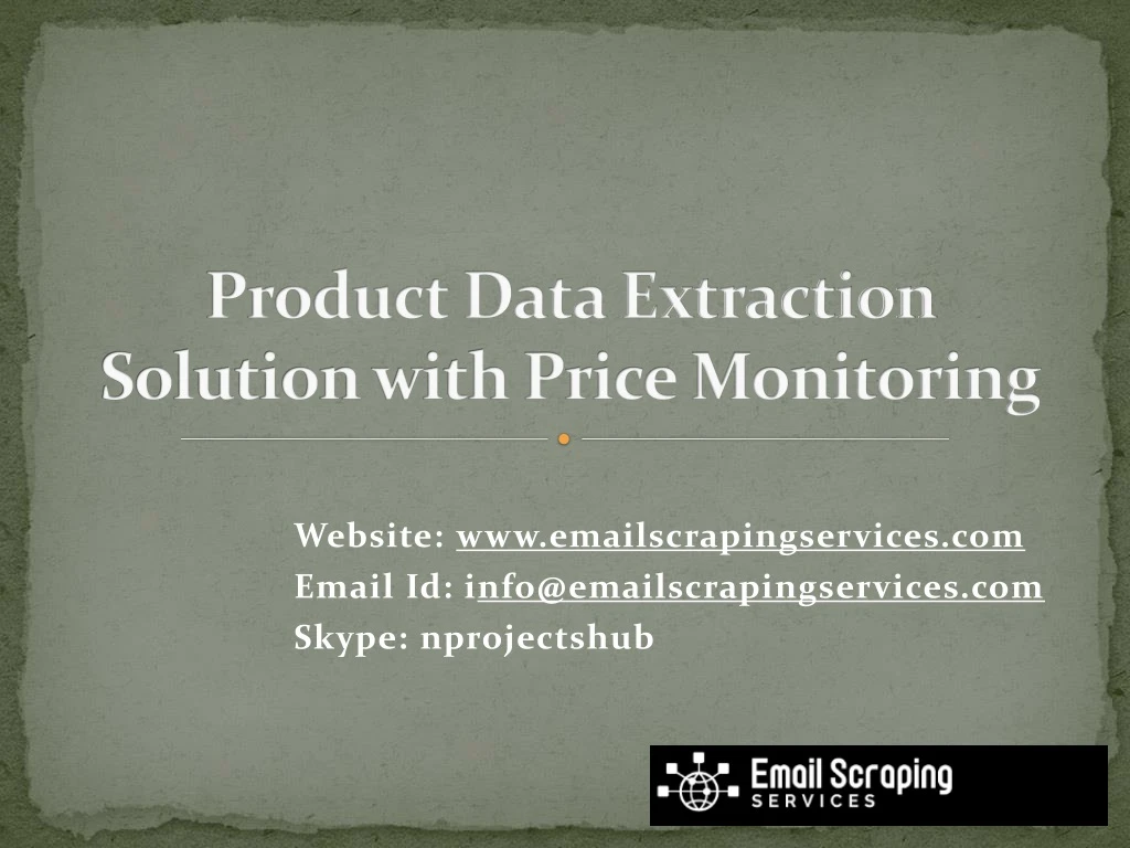 product data extraction solution with price monitoring