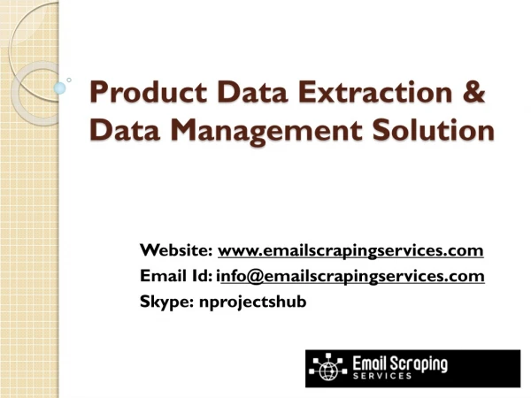 Product Data Extraction & Data Management Solution