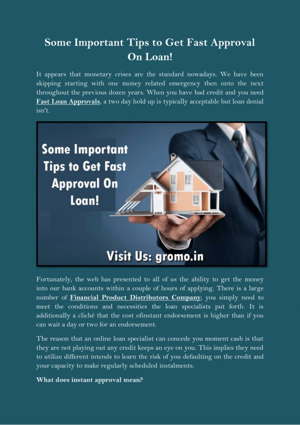 Some Important Tips to Get Fast Approval On Loan!
