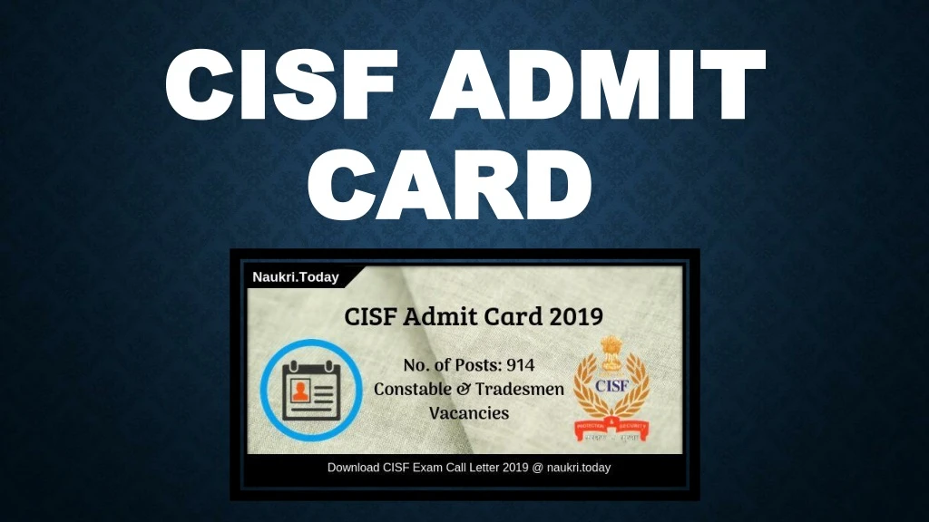 cisf admit card