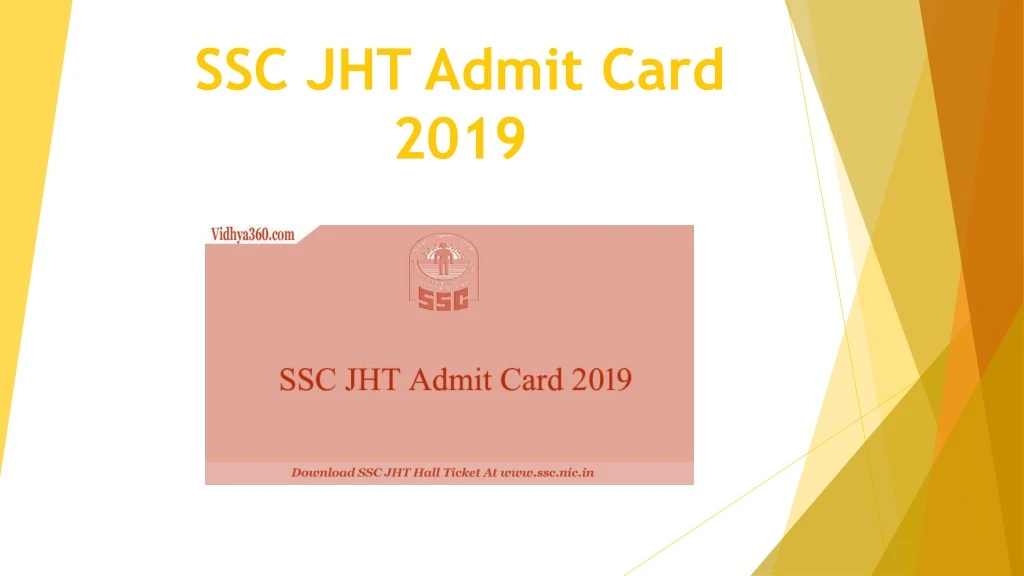 ssc jht admit card 2019