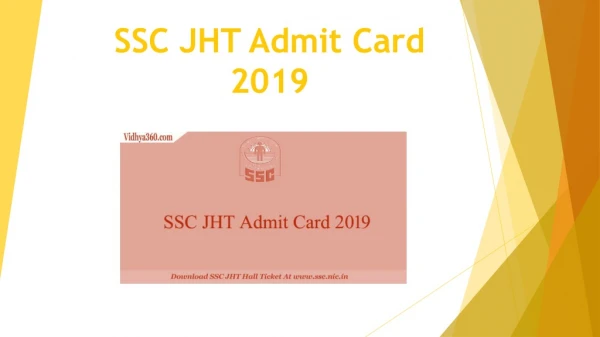 Download SSC JHT Admit Card 2019 : SSC Junior Hindi Translator Call Letter