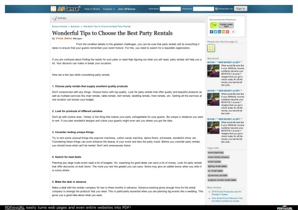 Wonderful Tips to Choose the Best Party Rentals