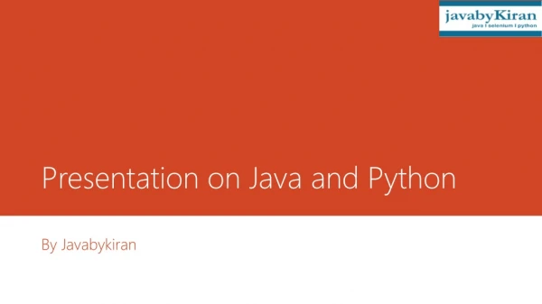 Java and Python Programming Languages, 2019 Presentation
