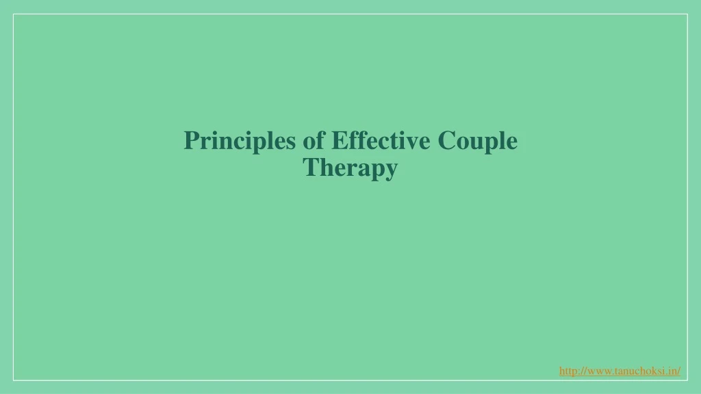 principles of effective couple therapy