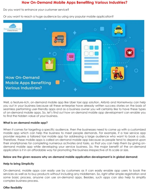 how on demand mobile apps benefiting various