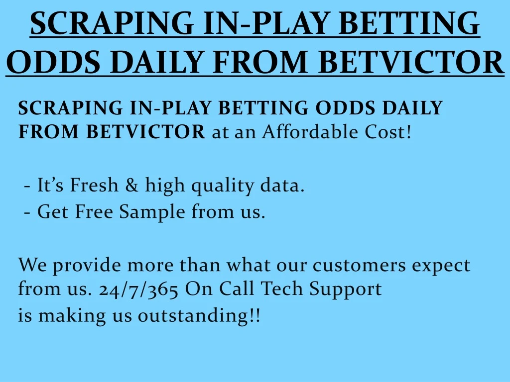 scraping in play betting odds daily from betvictor