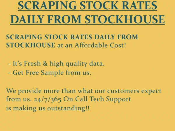 scraping stock rates daily from stockhouse