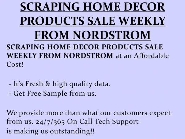 scraping home decor products sale weekly from nordstrom