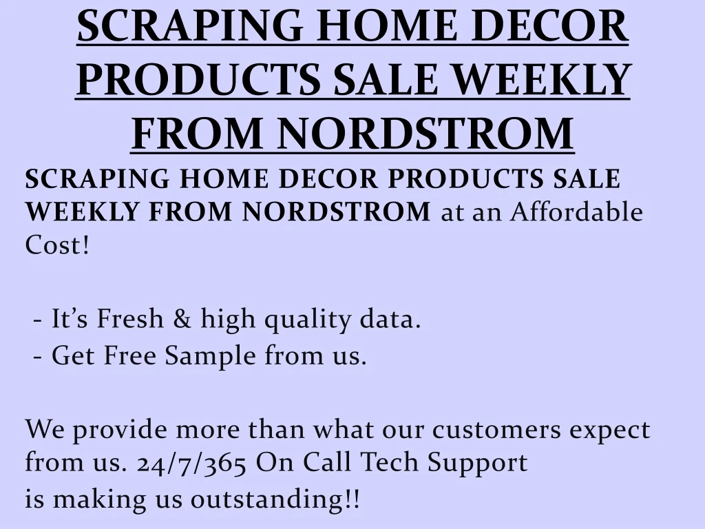scraping home decor products sale weekly from nordstrom