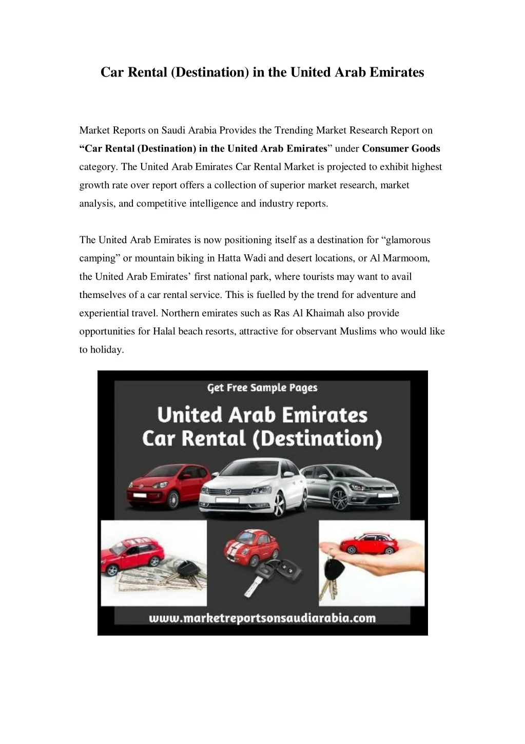 car rental destination in the united arab emirates